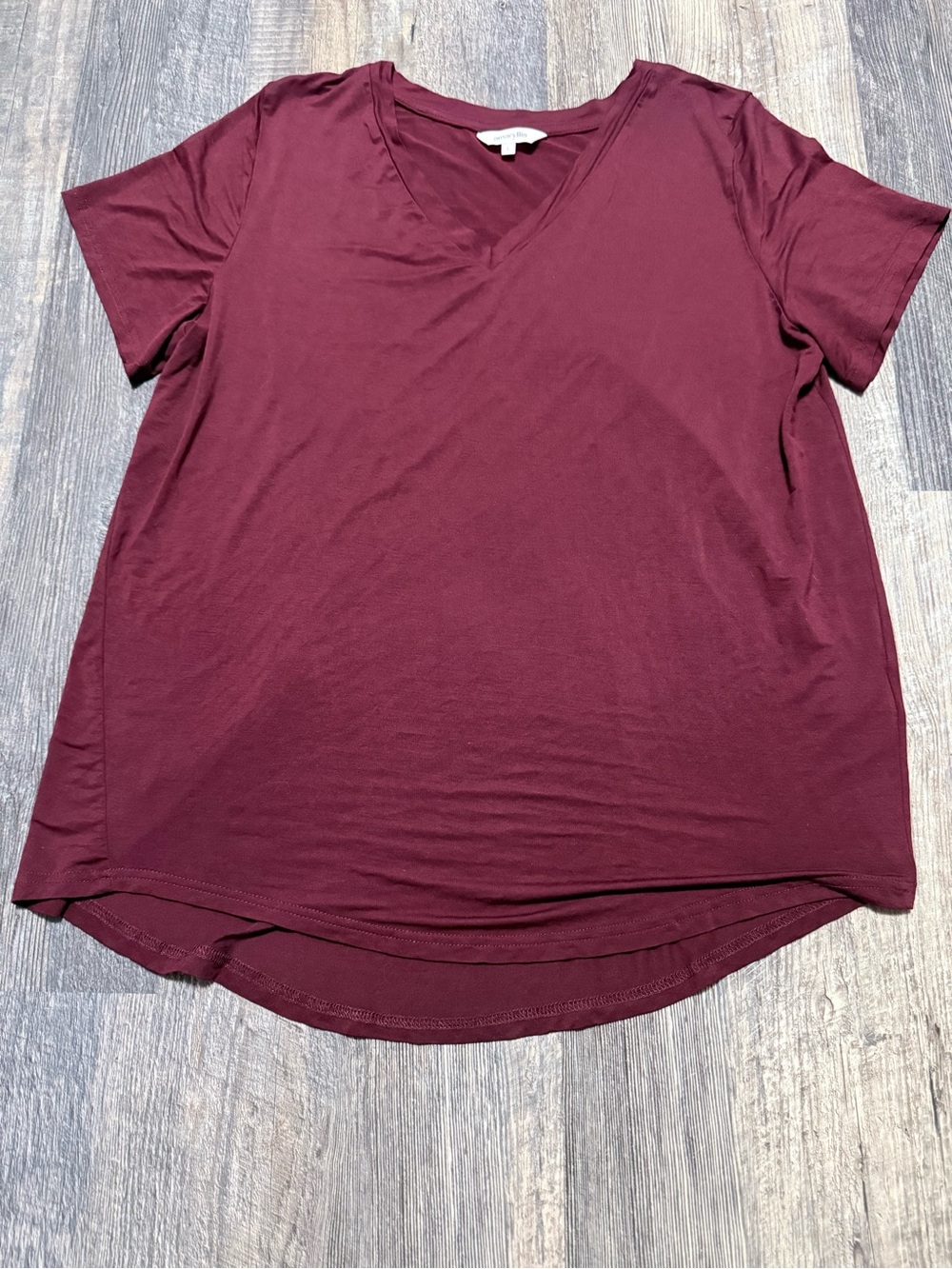 Amaryllis Burgundy V-Neck Top